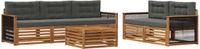 vidaXL Acacia Hout Bank Loungeset 5-zits Natuurlijk en Antraciet