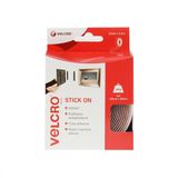 Velcro Stick On klittenband rol 2-delig (zelfklevend) 20mm / wit (2,5 meter)
