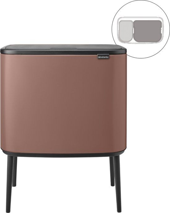 Brabantia Bo Touch Bin Prullenbak - 34L - Satin Taupe