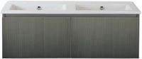 BES LED Frozen 3D Badmeubelset 120 cm - Greeplijst in Kleur - Petrol Mat - Keramische Wastafel Wit Zonder Kraangat