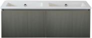 BES LED Frozen 3D Badmeubelset 120 cm - Greeplijst in Kleur - Petrol Mat - Keramische Wastafel Wit Zonder Kraangat
