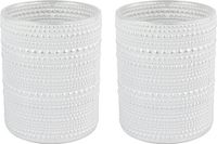 Countryfield Luxe theelichthouder - 2 stuks - Aurora - Glas - Parel Wit/Zilver - D10 x H12 cm