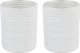 Countryfield Luxe theelichthouder - 2 stuks - Aurora - Glas - Parel Wit/Zilver - D10 x H12 cm