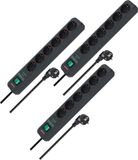 Brennenstuhl Eco-Line stekkerdoos met 6 stopcontacten en overspanningsbeveiliging, set van 3