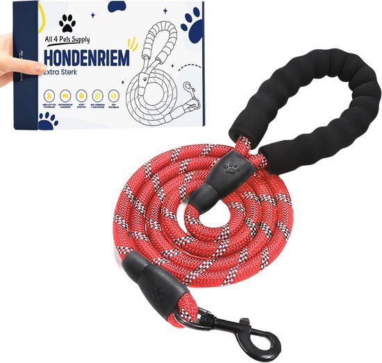 All 4 Pets Supply Hondenriem - 3 Meter - Rood