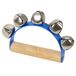 A-Star 5 Bell Jingle Shaking Sleigh Bell Tafelbel met Houten Handvat - Blauw