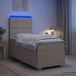 Maison Exclusive - lit boxspring LED avec matelas, couleur crème, 90 x 200 cm, rembourré