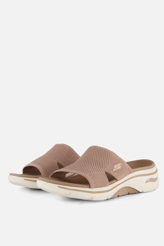 Skechers Go Walk Arch Fit 2.0 Slippers Beige - Maat 42