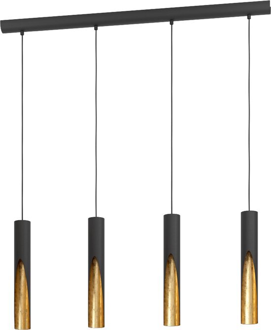 EGLO Barbotto Hanglamp - GU10 - 92,5 cm - Zwart/Goud - Staal