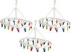 Merkloos Wasgoed droogcarrousel/droogmolen - 3x - 20 clips/knijpers - multi kleuren - kunststof - 29 x 42 cm
