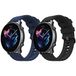 MoKo 2 Pack Straps Compatible with Amazfit GTR 4/GTR 3 Pro/GTR 3/GTR 2/GTR 2e/GTR 47mm/Stratos 3/Stratos 2, 22mm Soft Silicone Replacement Sport Watch Band for Women Men, Black/Midnight Blue