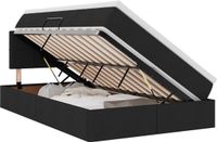 vidaXL Opbergbed met Matras Zwart 120 x 200 cm Stof