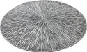 Merkloos 2x ronde placemats zilver geponst - dia 38 cm - kunststof - anti-slip - hittebestendig - makkelijk schoon te maken