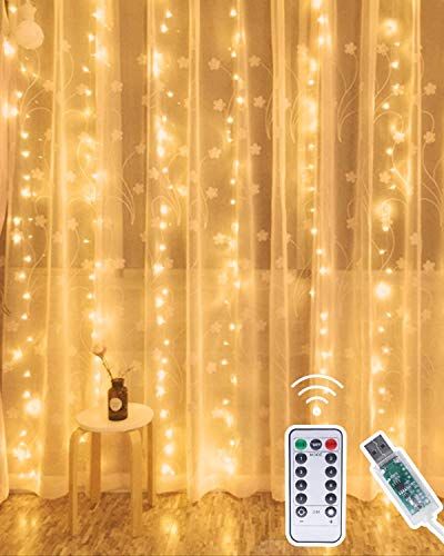 litogo 300 LED Gordijn Lichten, 3 Meter Lengte, Warm Wit