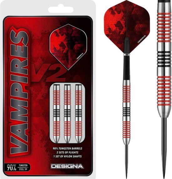 Designa Darts Vampires V2 Black & Red M2 23 gram Steeltip Darts