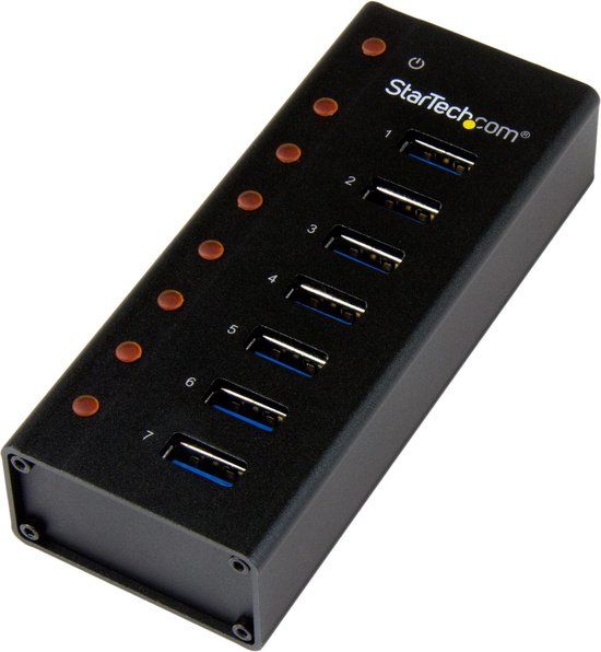 Startech 7-Port USB 3.0 Hub - Desktop / Wall-Mount - Black