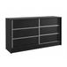 Margaret Hadas24 SAMANTHA, dressoir, 120 cm, kast voor de woonkamer, met lamellen, meubilair voor de woonkamer, dressoir met schuifdeuren, zwart