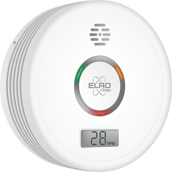 ELRO PRO PK4910 Design Koolmonoxidemelder met 10 jaar batterij - Automatische zelftest - Nachtmodus - Display - Voldoet aan Europese Norm EN50291