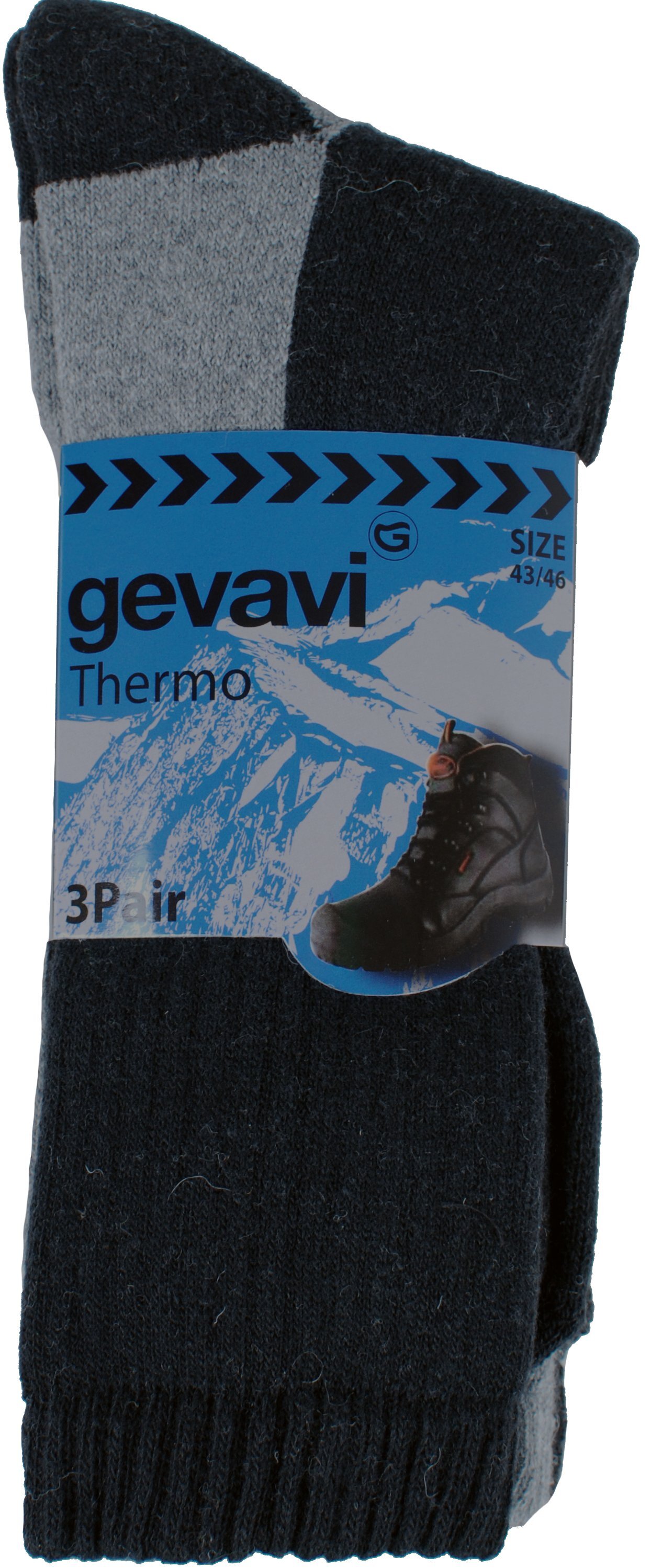 Gevavi GW83 Thermo werksokken (zwart/grijs, 39 - 42, heren)