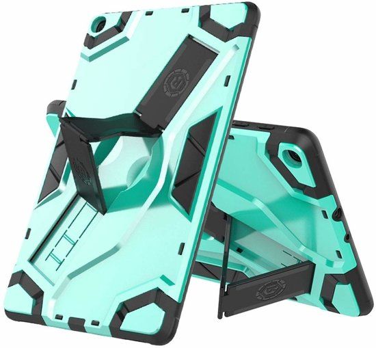 Ntech Escort Armor hoesje met standaard & 2 lagen Hybrid shockproof Case Samsung Galaxy Tab A 10.1 (2019) - Mint Groen