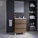 Saniclass Chaci PLUS Badkamermeubelset - 60x86x46cm - keramische wastafel wit - 1 ovale wasbak - 1 kraangat - 3 lades - rechthoekige spiegel - noten mat