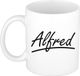 Bellatio Decorations Alfred Naam koffiemok - beker - met sierlijke letters - wit