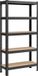 Songmics Set van 2 rekken met 5 planken, stalen planken, snelle montage voor garage, magazijn, bijkeuken, draagvermogen 650 kg, 30 x 75 x 150 cm, zwart GLR030B22
