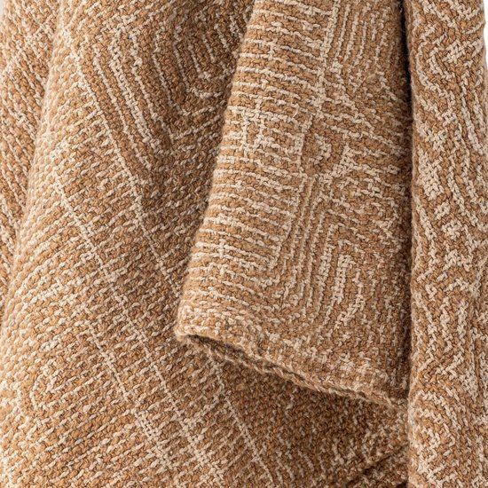 Bloomingville Plaid Bresso gerecycled katoen bruin 130x160cm