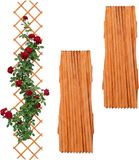 Relaxdays Trellis - set van 3 - 270x45 cm - uitschuifbaar - hout - oranje