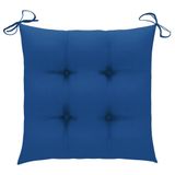 VidaXL Tuinstoel Terras Gecapitonneerde zitting Teak Blauw