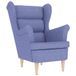 VidaXL Fauteuil 74x84x100 cm stof jeansblauw