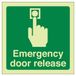 VSafety Glow In The Dark Emergency Deur Release Deurbord - 100mm x 100mm - Zelfklevende Vinyl