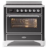 Ilve MI096NE3/MGC inductie fornuis 91,1 cm 1 oven mat-grafiet/chroom