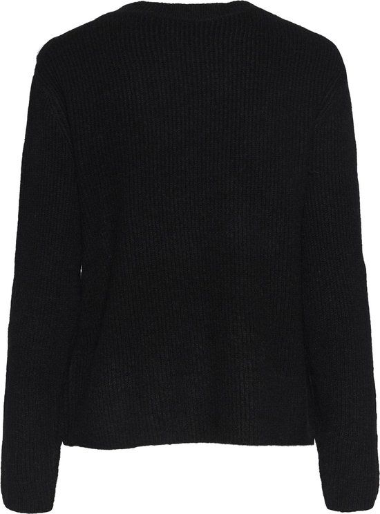 PIECES PCSILLY LS REV TIE KNIT NOOS BC Cardigan - Zwart - Maat XS - Dames