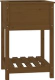 vidaXL Plantenbak met schap 54x54x81 cm grenenhout honingbruin