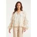 Smashed Lemon Semi-transparante Top met Ruches - Ecru