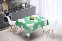 Bonamaison Tafelkleed, Anti-Mold, Sneldrogend, Waterdicht, 100% Polyester Tafellaken, Petroleum Groen, Wit, 140 x 140 Cm