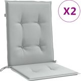 vidaXL Stoelkussens - Lage Rug - Set van 6 - Stof Lichtgrijs