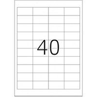 HERMA Premium - Papier - mat - permanent zelf-klevend - wit - 48.5 x 25.4 mm 4000 etiket(ten) (100 vel(len) x 40 gelamineerde etiketten