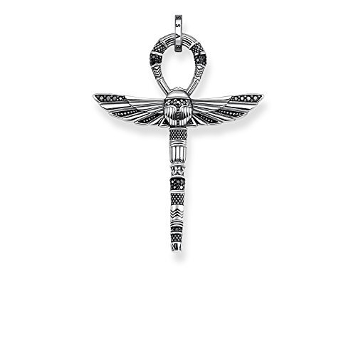 Thomas Sabo Pe778-643-11 Halsketting met levenskruis, 925 sterling zilver, gezwart, uniseks