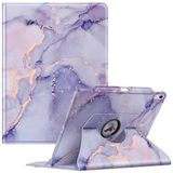 Fintie Roterende hoes voor iPad Air 13 inch (M3) 2025 / (M2) 2024 met potloodhouder - 360 graden draaibare beschermende standaardhoes met automatisch waken/slapen,Lila Marmer