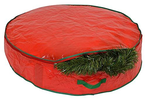 Shatchi Kerstkrans Slinger Opbergtas - Opslaat tot 55 cm Kunstkransen, Duurzaam Waterdicht Materiaal Opbergcontainer met ritssluiting met Handgrepen
