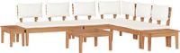 vidaXL Tuinbank - Set - 4 - st - Bruin - en - Crème