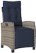 vidaXL Fauteuil de jardin réglable avec repose-pieds poly rotin gris