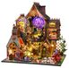 DIY Miniatuur Poppenhuis Boekenplank Decoratie - Boekenplank Bouwset - Met LED-verlichting - Magisch Bos - Knutselset voor kinderen van 3–6 jaar