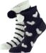 Apollo bedsokken / huissokken - dames - 2-pack - zwart/grijs - one size