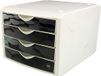 HELIT H6129695 ladebox - "The Chameleon, 4 laden, wit/zwart