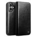 Qialino Classic Étui Portefeuille iPhone 16 en Cuir - Noir