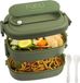 Unyqoos Lunchbox Adultes : boîte Bento 2 couches 1550 ml pour hommes femmes - boîte à lunch 3 compartiments avec couverts - boîte à lunch en plastique sans BPA adaptée pour bureau école - micro-ondes lave-vaisselle (vert)
