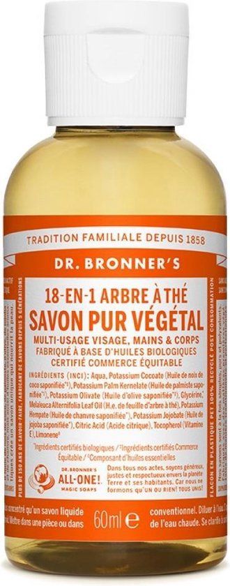 Dr. Bronner's 18-in-1 Liquid Soap Tea Tree 60 ml